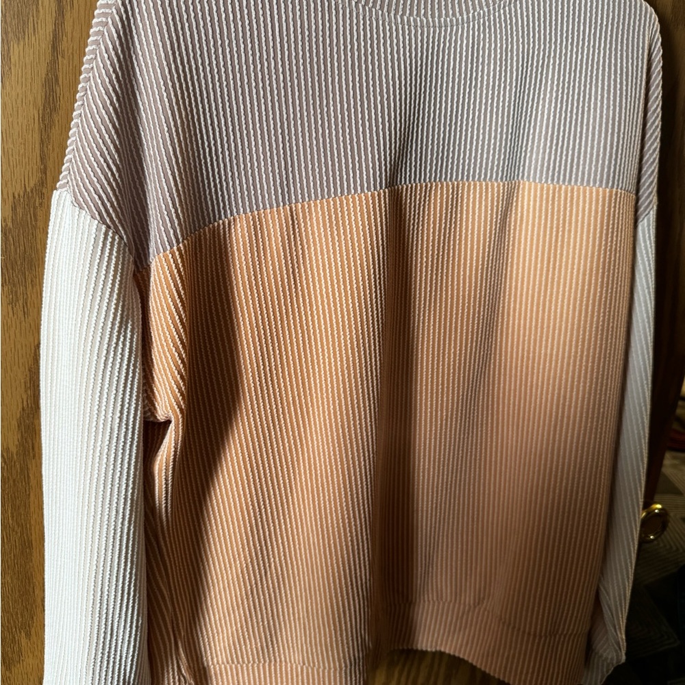 Striped Beige and Orange Men's Sweater